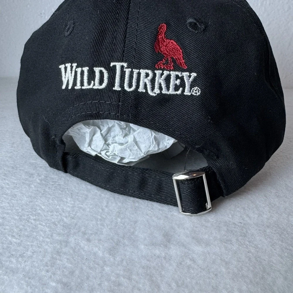 Wild Turkey Bourbon Whiskey Hat Strapback Cap Black Red Logo Cotton Adjustable